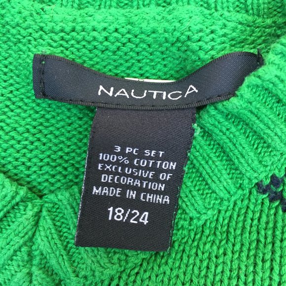 Nautica green cotton knit vest - size 18/24M - Picture 2 of 6